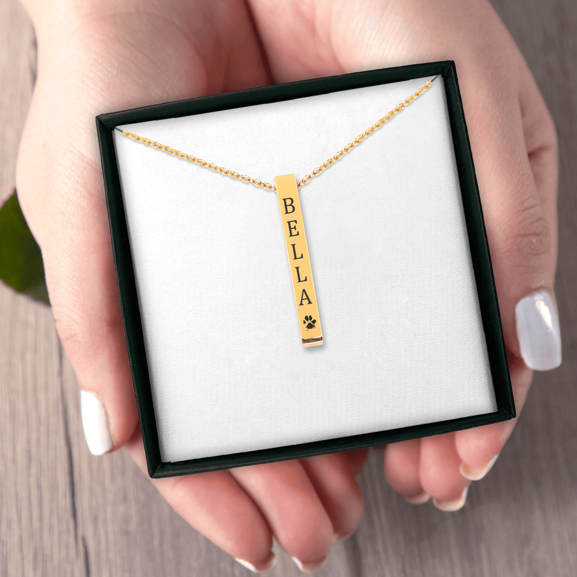 Pet Name & Paw Necklace
