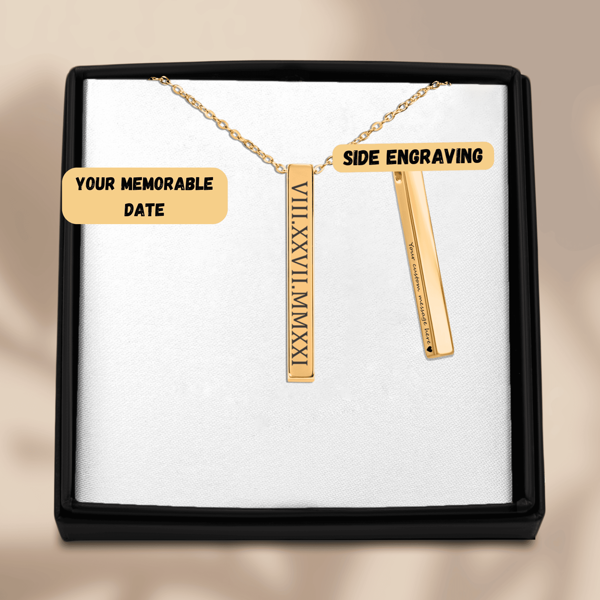 Roman Date Necklace
