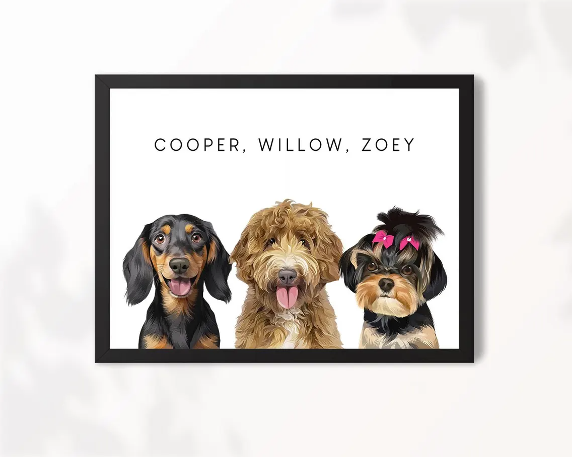 Custom Two/Three Pet Portrait