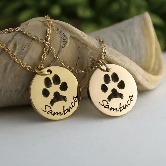 Custom Paw Print Necklace