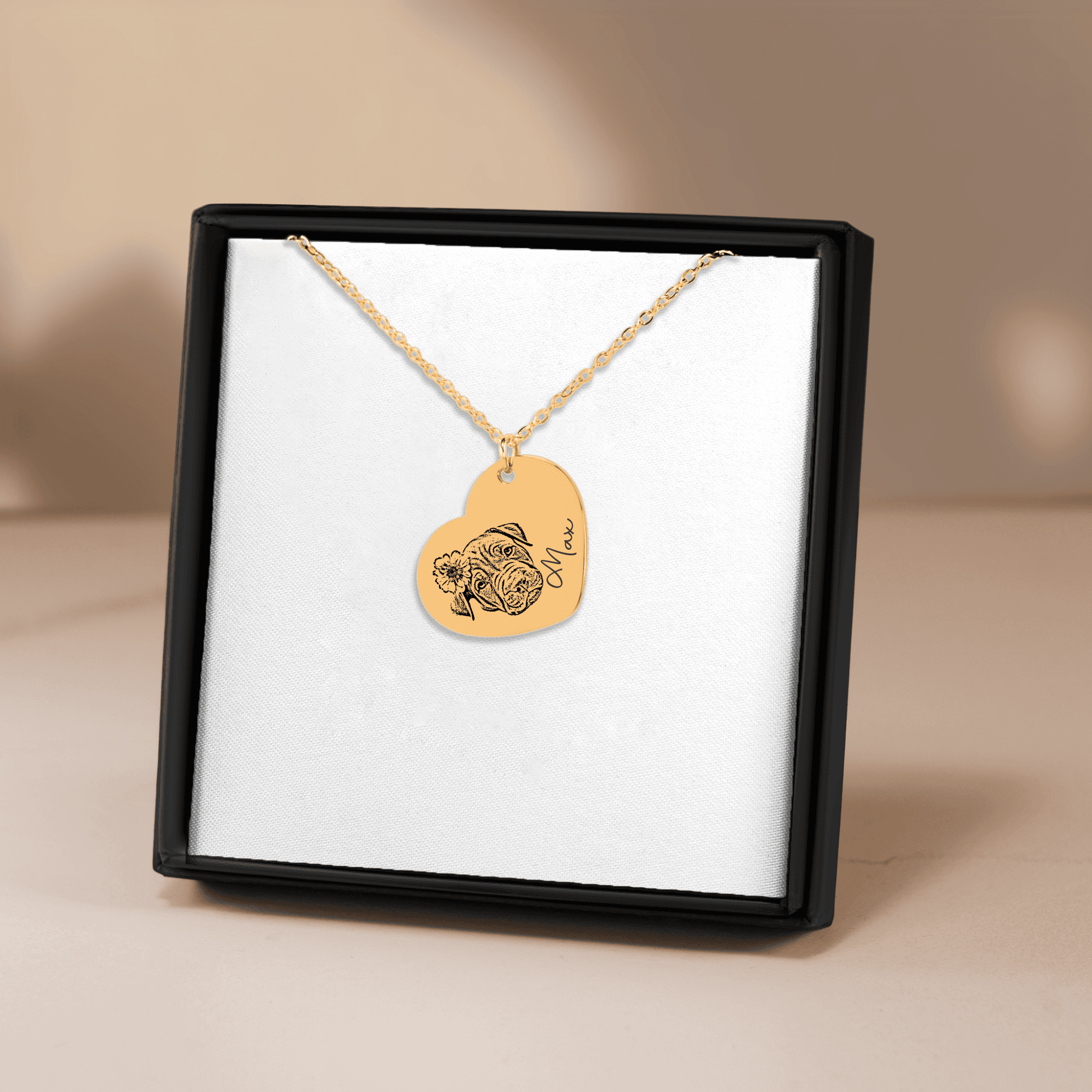 Pet Portrait Heart Necklace