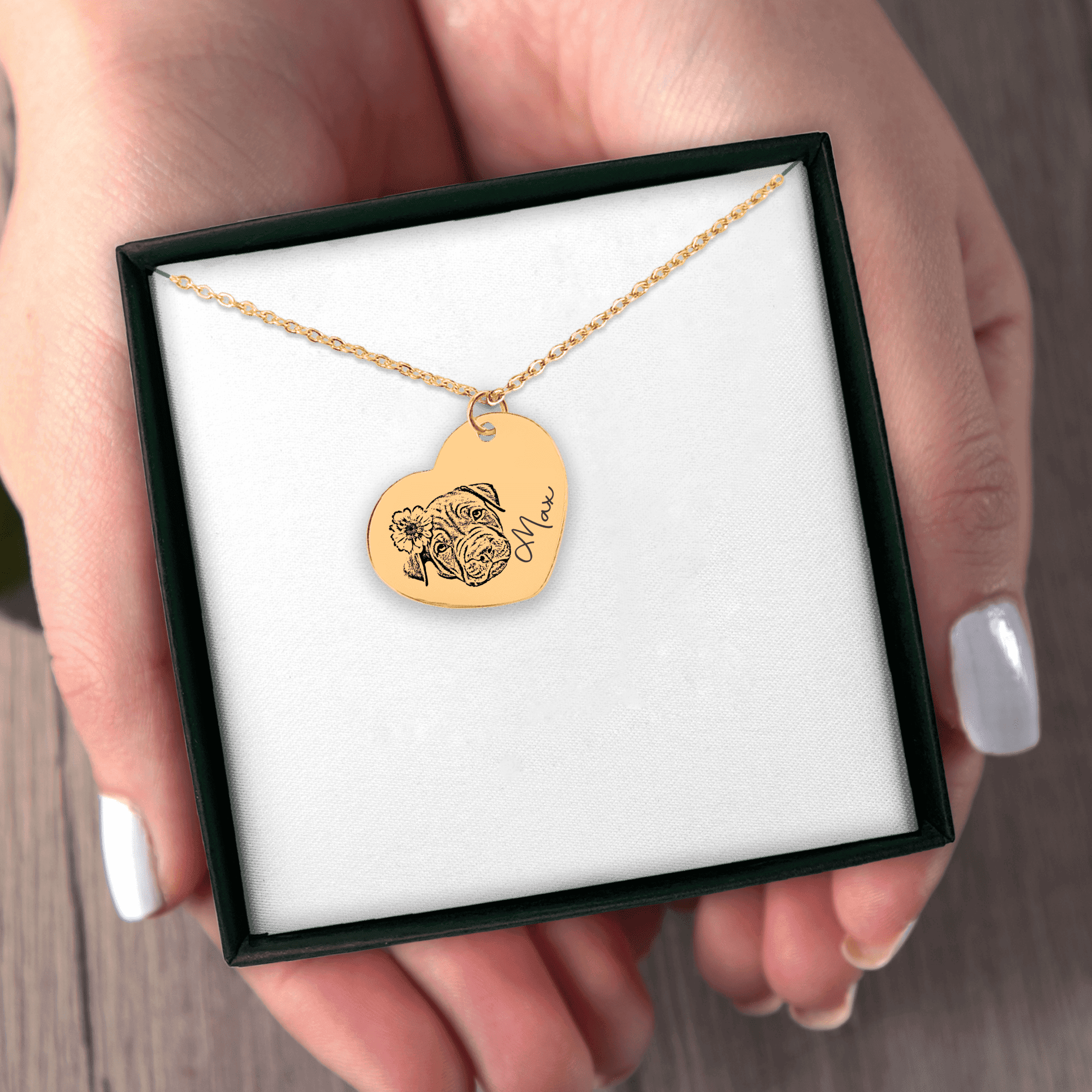 Pet Portrait Heart Necklace