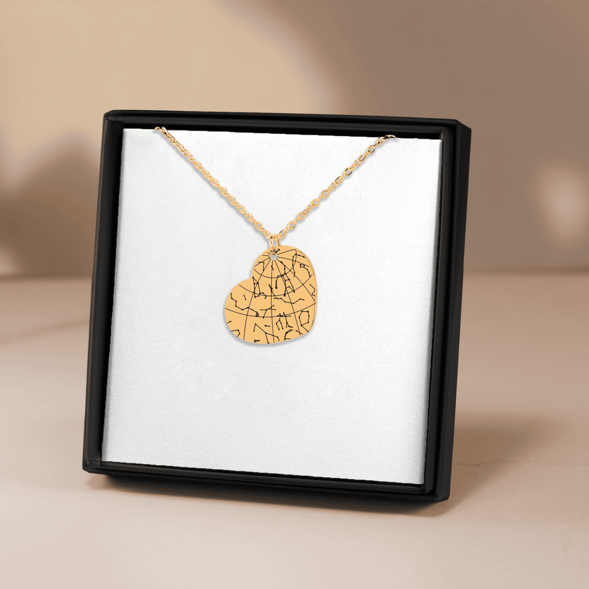 Custom Star Map Heart Necklace