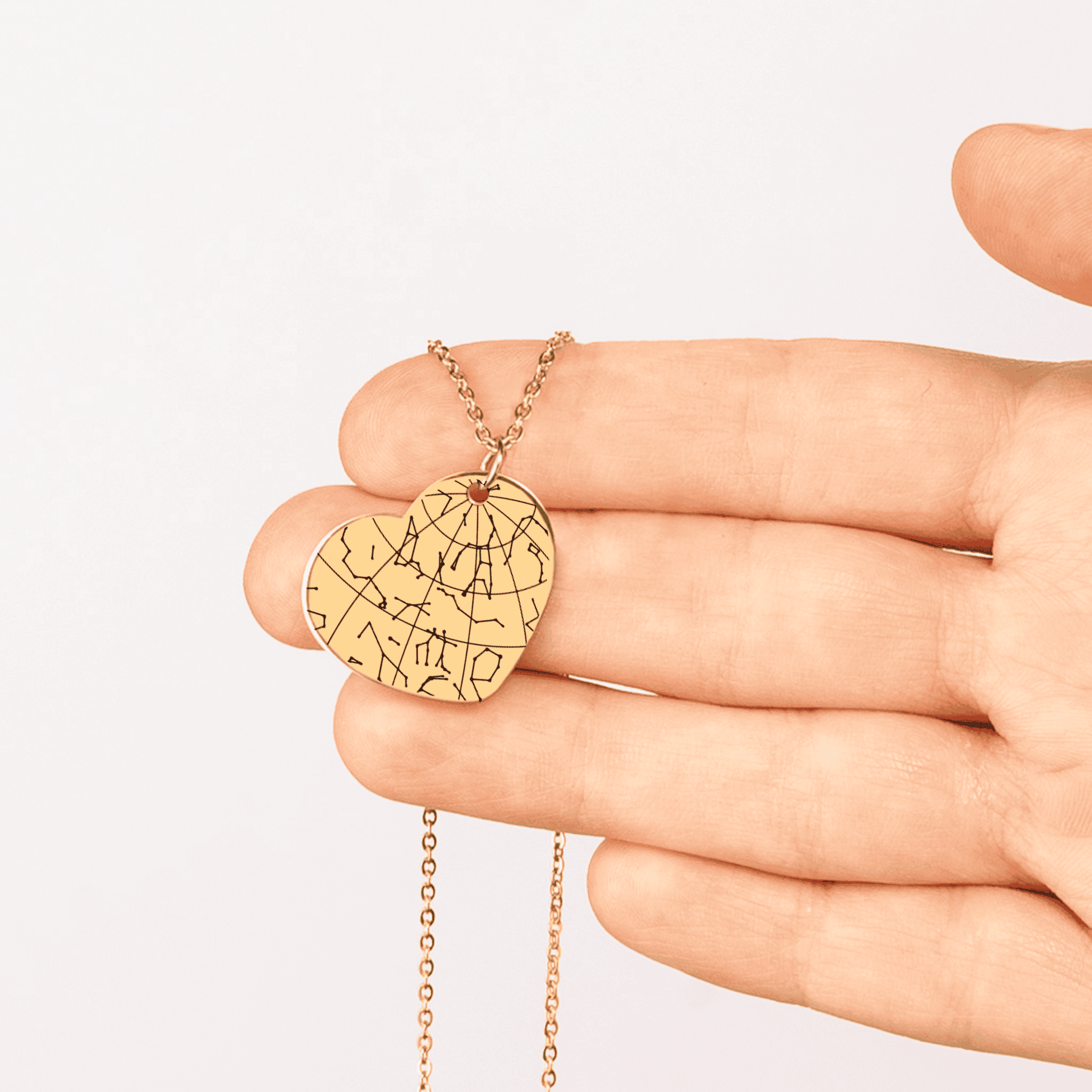 Custom Star Map Heart Necklace