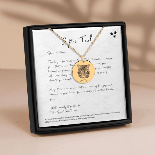 Custom Cat Portrait Necklace